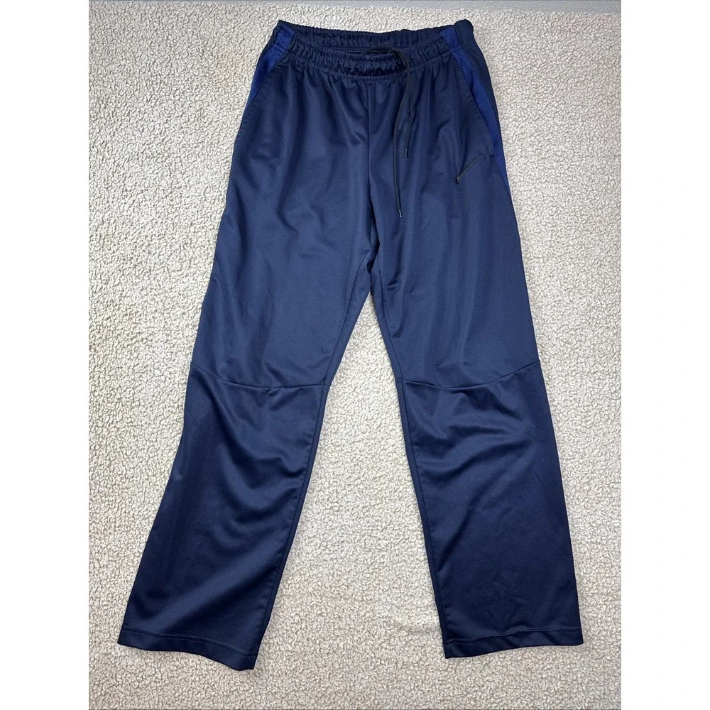 Nike Track Pants Mens Large Navy Blue with Blue Vented Mesh Stripe 940241-471